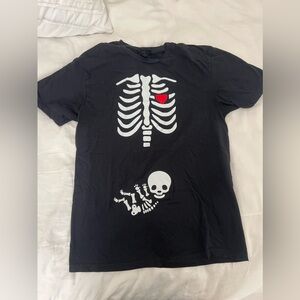 Halloween Skelton Pregnancy Skelton Shirt Size M